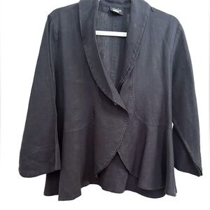 Navy Linen Jacket, XL